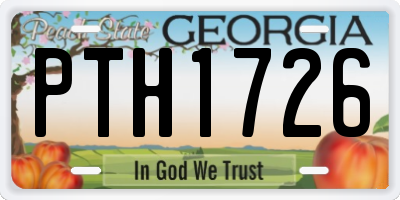 GA license plate PTH1726