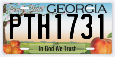 GA license plate PTH1731