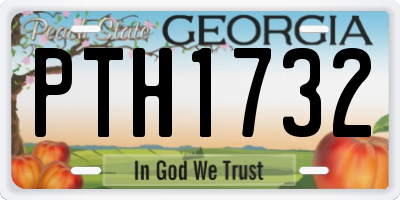 GA license plate PTH1732