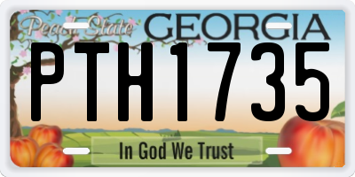 GA license plate PTH1735