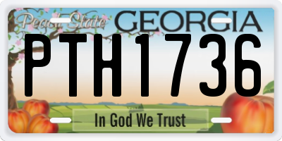 GA license plate PTH1736