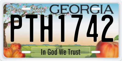 GA license plate PTH1742