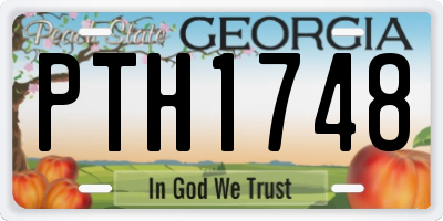 GA license plate PTH1748