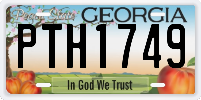 GA license plate PTH1749