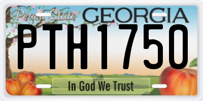 GA license plate PTH1750