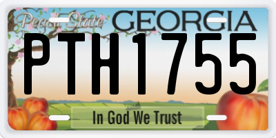 GA license plate PTH1755