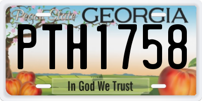 GA license plate PTH1758