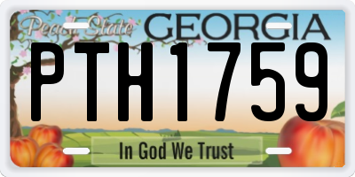 GA license plate PTH1759