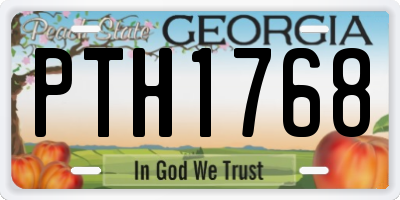 GA license plate PTH1768
