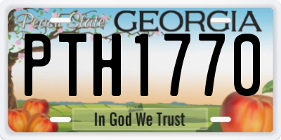 GA license plate PTH1770