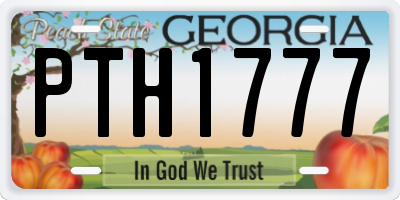 GA license plate PTH1777