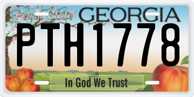 GA license plate PTH1778