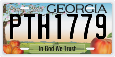 GA license plate PTH1779