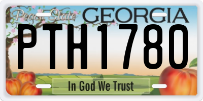 GA license plate PTH1780