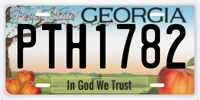 GA license plate PTH1782