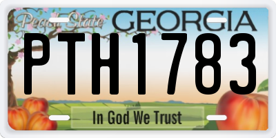 GA license plate PTH1783
