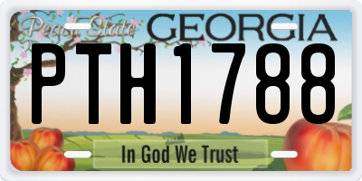 GA license plate PTH1788