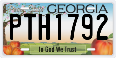 GA license plate PTH1792