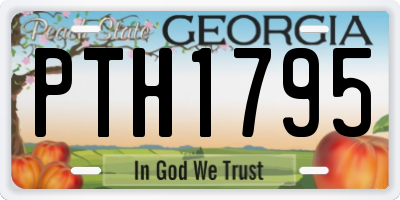 GA license plate PTH1795