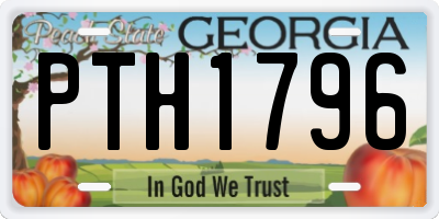 GA license plate PTH1796