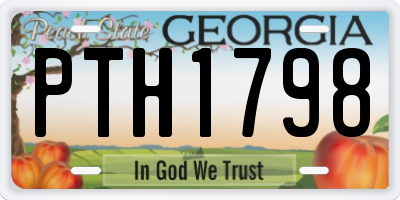 GA license plate PTH1798
