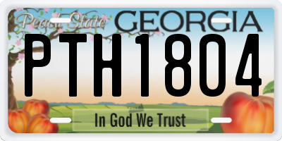 GA license plate PTH1804