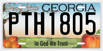 GA license plate PTH1805