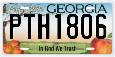 GA license plate PTH1806