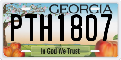 GA license plate PTH1807