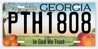 GA license plate PTH1808