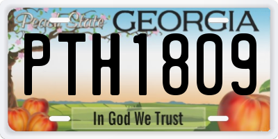 GA license plate PTH1809