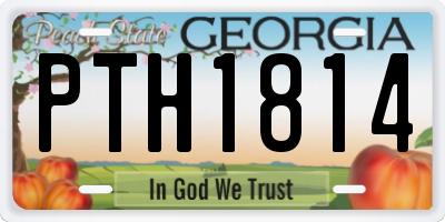 GA license plate PTH1814