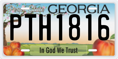 GA license plate PTH1816