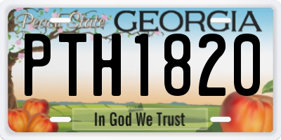 GA license plate PTH1820