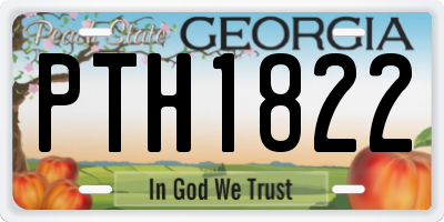GA license plate PTH1822