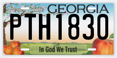 GA license plate PTH1830
