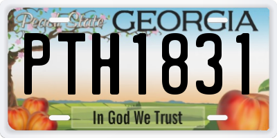 GA license plate PTH1831