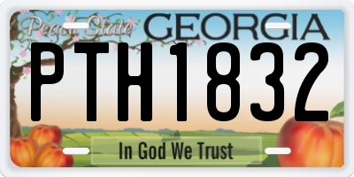 GA license plate PTH1832