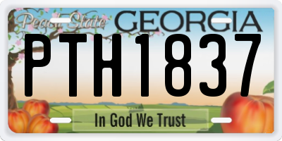 GA license plate PTH1837