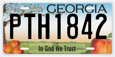 GA license plate PTH1842