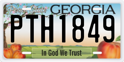 GA license plate PTH1849