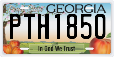 GA license plate PTH1850