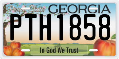 GA license plate PTH1858