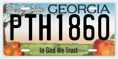 GA license plate PTH1860