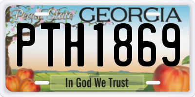 GA license plate PTH1869