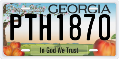 GA license plate PTH1870