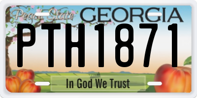 GA license plate PTH1871