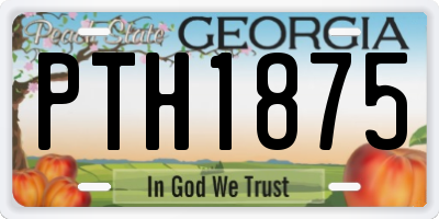 GA license plate PTH1875