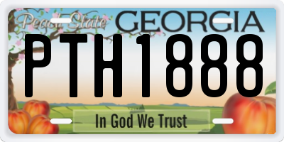 GA license plate PTH1888