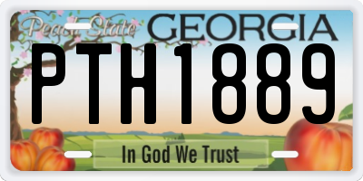 GA license plate PTH1889
